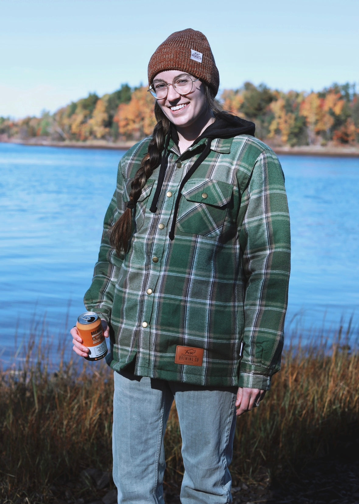 Green Plaid Jacket with Hood